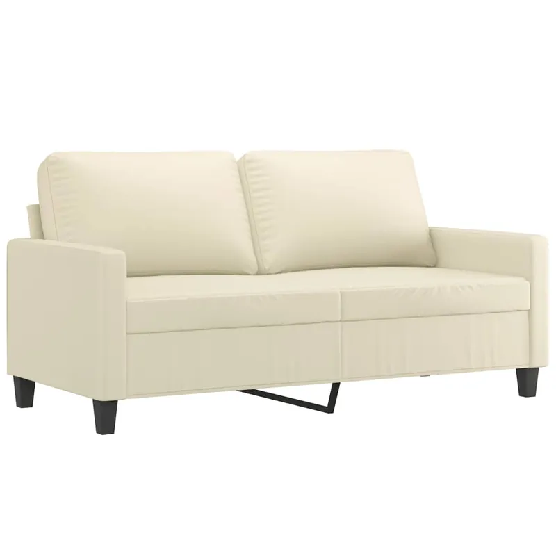 vidaXL Sofá de 2 plazas de cuero sintético rojo vino 140 cm - Sofás sillones puffs