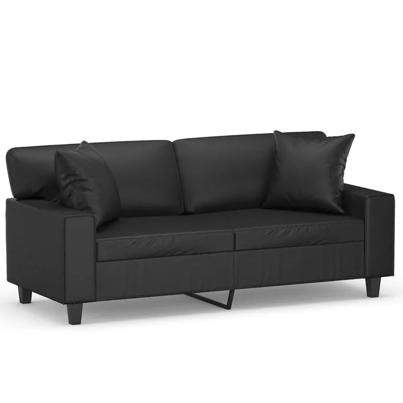 vidaXL Sofá de 2 plazas con cojines cuero sintético capuchino 140 cm - Sofás sillones puffs