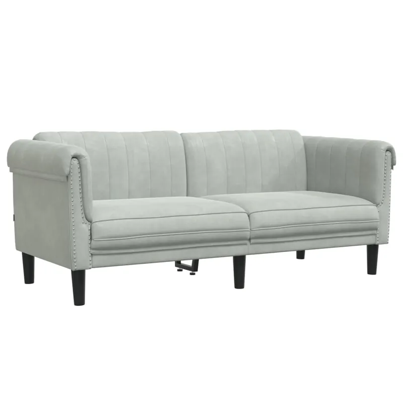 vidaXL Sofá de 2 plazas terciopelo gris claro - Sofás sillones puffs