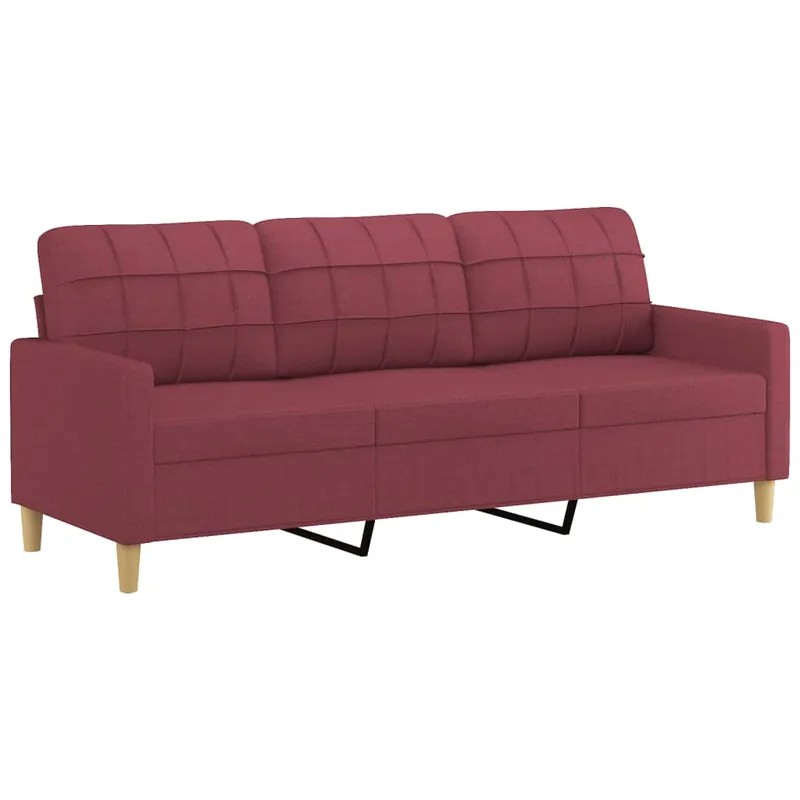 vidaXL Sofá de 3 plazas de tela amarillo claro 180 cm - Sofás sillones puffs
