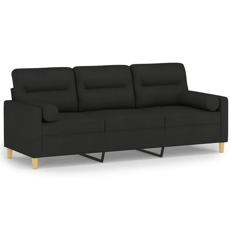 vidaXL Sofá de 3 plazas con cojines tela amarillo claro 180 cm - Sofás sillones puffs