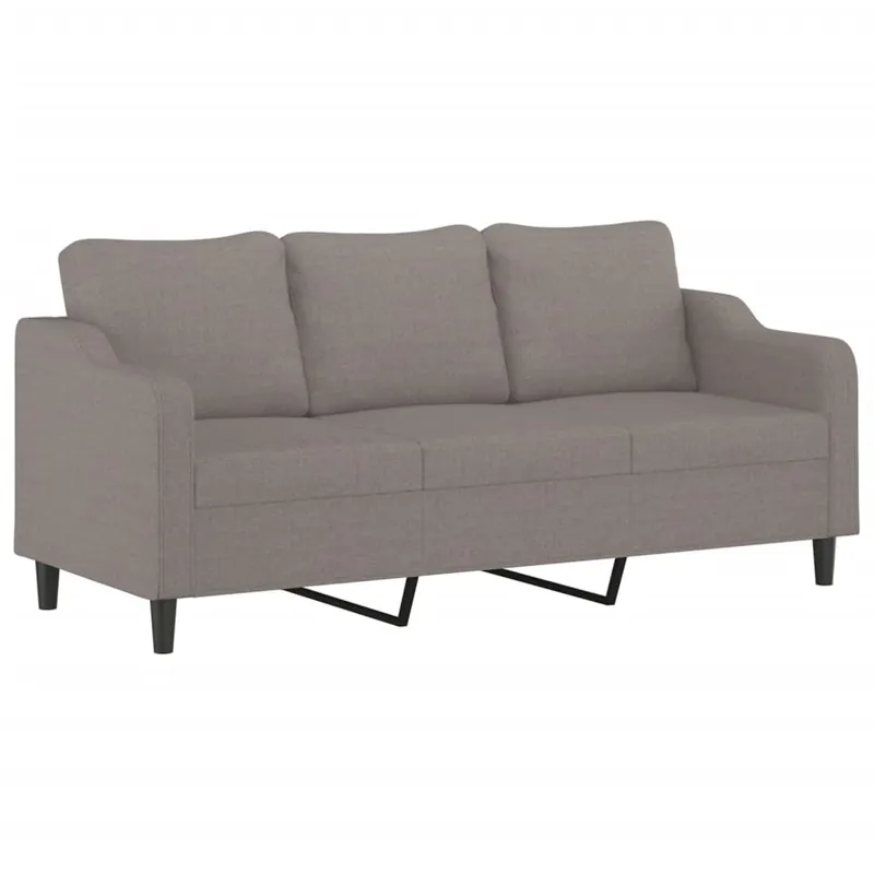 vidaXL Sofá de 3 plazas de tela crema 180 cm - Sofás sillones puffs