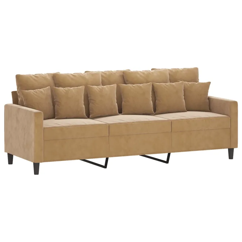 vidaXL Sofá de 3 plazas terciopelo amarillo 180 cm - Sofás sillones puffs