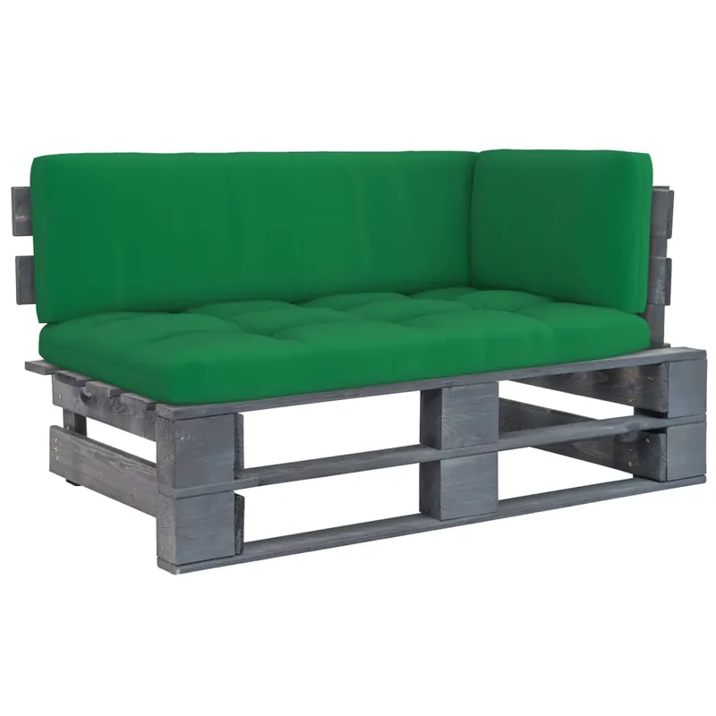 vidaXL Sofá de jardín esquina de palets madera de pino impregnada gris - Sofás sillones puffs