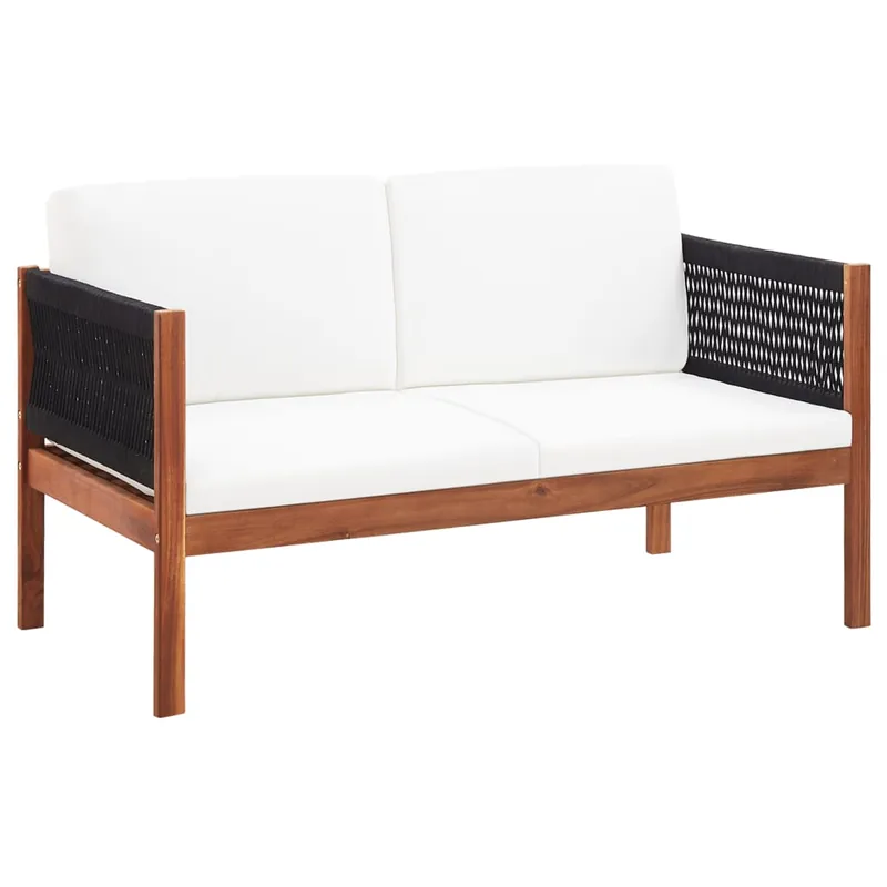 vidaXL Sofá de jardín de 2 plazas madera de acacia maciza - Sofás sillones puffs