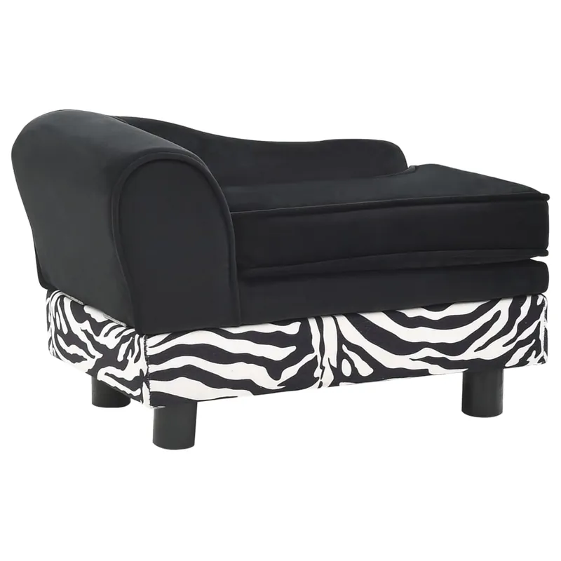 vidaXL Sofá para perros felpa negro 57x34x36 cm - Jardín
