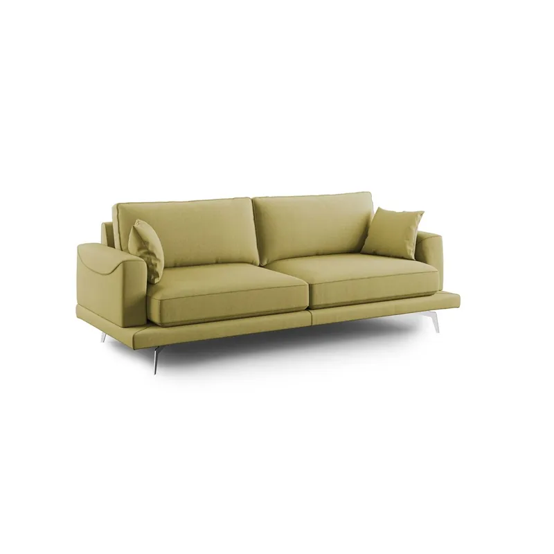 Dorian Sofá moderno de tela suave y antimanchas 218 cm Amarillo - Sofás sillones puffs