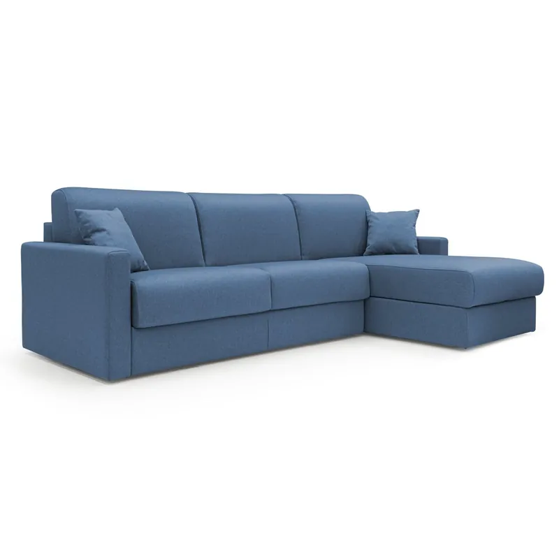 Chris Sofá esquinero de 5 plazas en tejido impermeable 268 cm Derecho (mat 140x197) Amarillo - Sofás sillones puffs