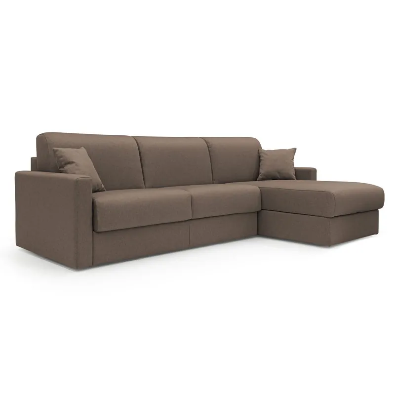 Chris Sofá esquinero de 5 plazas en tejido impermeable 248 cm Derecho (mat. 120x197) Amarillo - Sofás sillones puffs