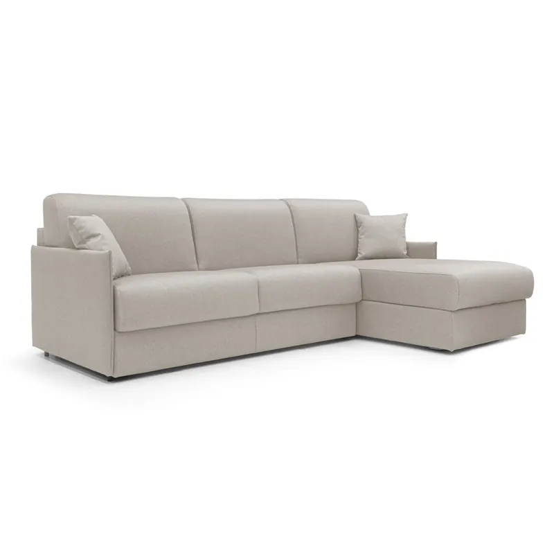 Evans Sofá esquinero convertible en tela impermeable 232 cm Izquierdo (mat. 120x197) Amarillo - Sofás sillones puffs