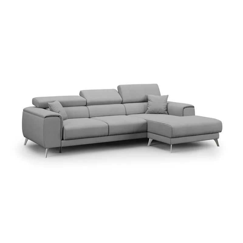 Fusion Sofá esquinero con asientos desmontables en tela suave antimanchas 260 cm Derecho Amarillo - Sofás sillones puffs