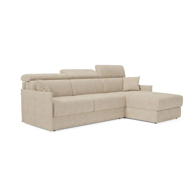 Miryam sofá cama esquinero con reposacabezas reclinables en tejido antimanchas T31 272 cm Izquierdo amarillo - Sofás sillones puffs