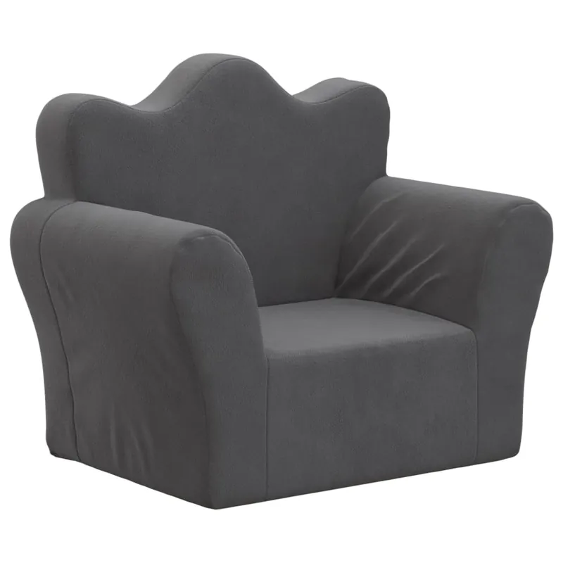 Sofá infantil - Sofá para niños felpa suave gris antracita