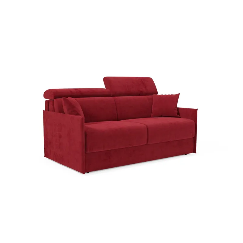 Miryam Sofá cama con reposacabezas reclinables en suave tejido antimanchas T31 149 cm amarillo - Sofás sillones puffs