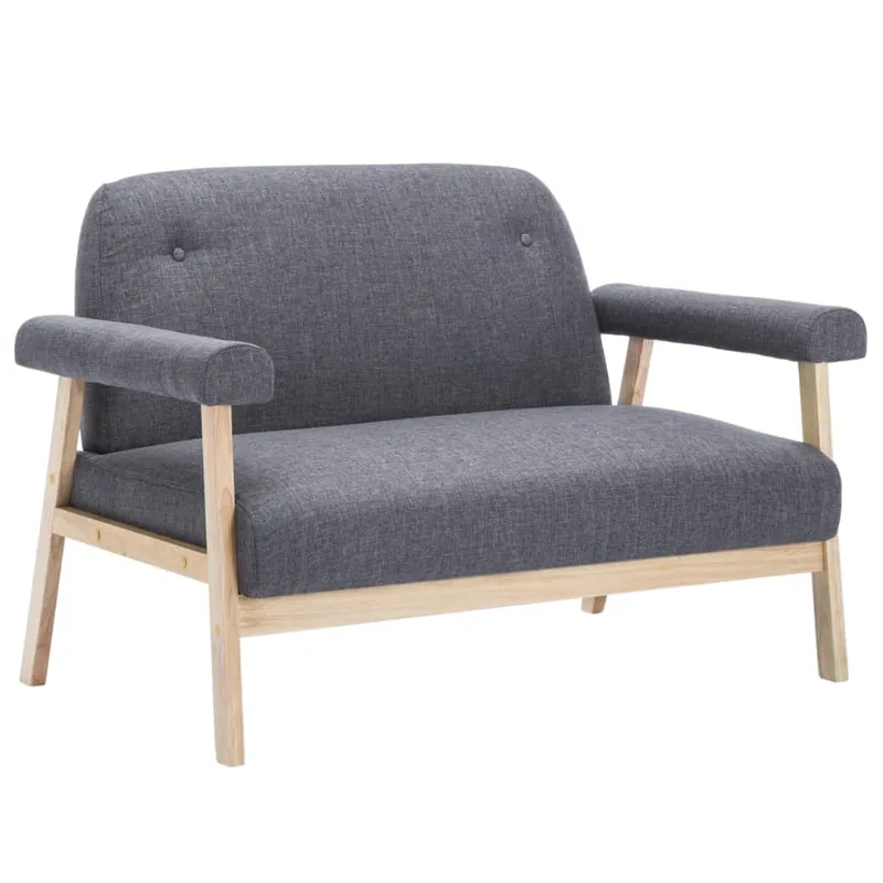 vidaXL Sofá de 2 plazas tela gris claro - Sofás sillones puffs