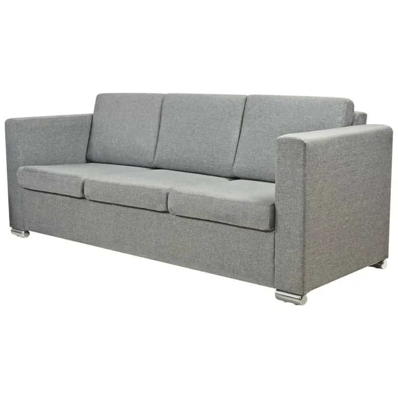 vidaXL Sofá de 3 plazas de tela gris claro - Sofás sillones puffs