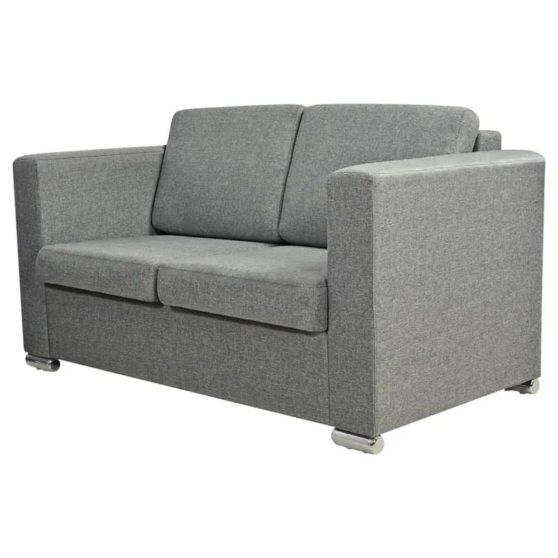 vidaXL Sofá de 2 plazas tela gris oscura - Sofás sillones puffs
