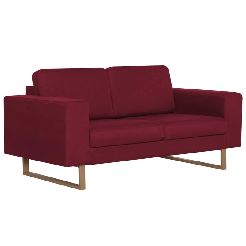 vidaXL Sofá de 2 plazas de tela color vino tinto - Sofás sillones puffs