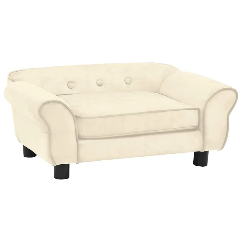 vidaXL Sofá para perros felpa color crema 72x45x30 cm - Jardín