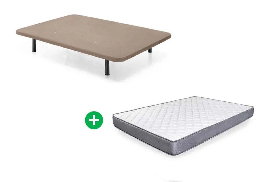 Somier Base Tapizada + Colchon Basic (90, 105, 135 y 150cm) - Descanso