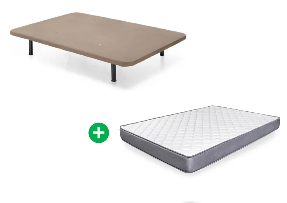 Somier Base Tapizada + Colchon Basic (90, 105, 135 y 150cm) - Descanso