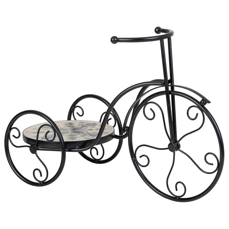 Soporte bici de mosaico y forja beige 53x23.5x36 - Jardín