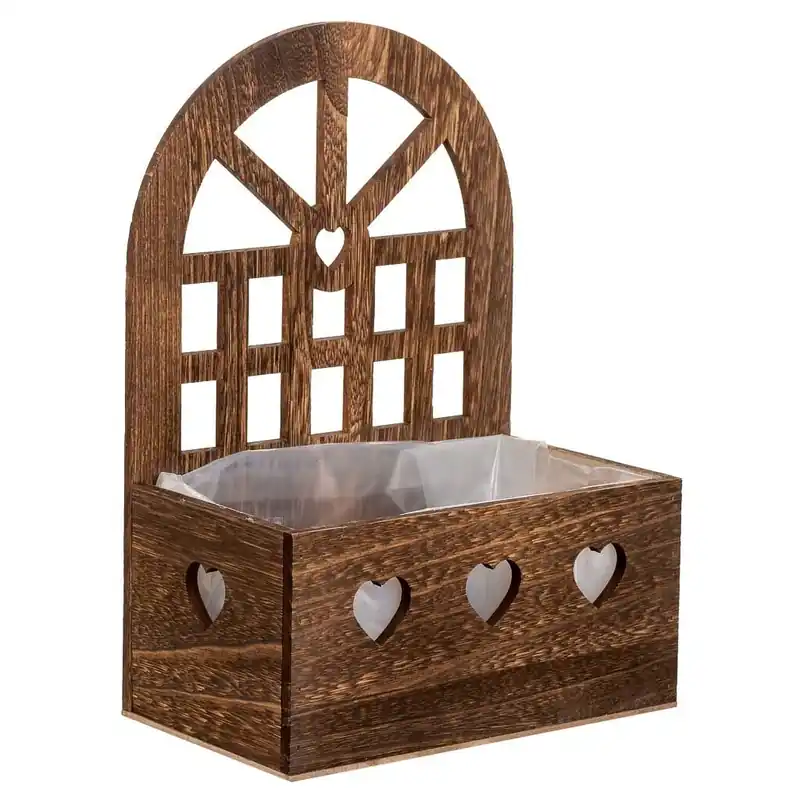 Soporte de madera marrón 25x15x35.5 - Jardín
