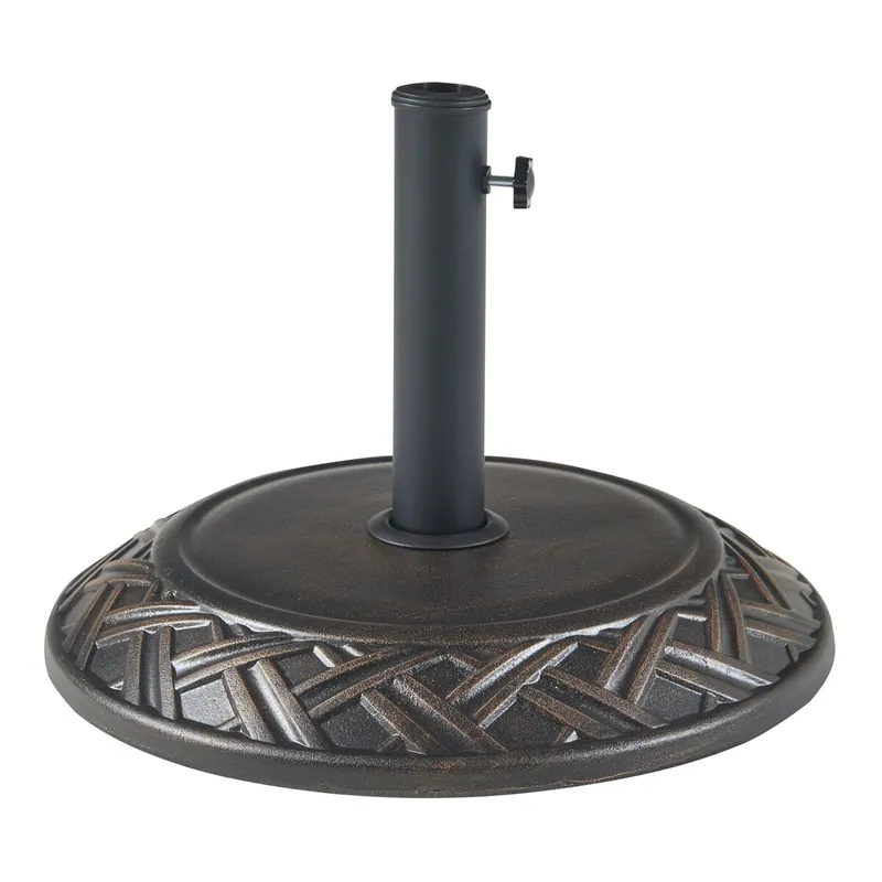 Soporte de sombrilla Bisegna redondo hormigón Ø50x7cm - Negro [casa.pro]