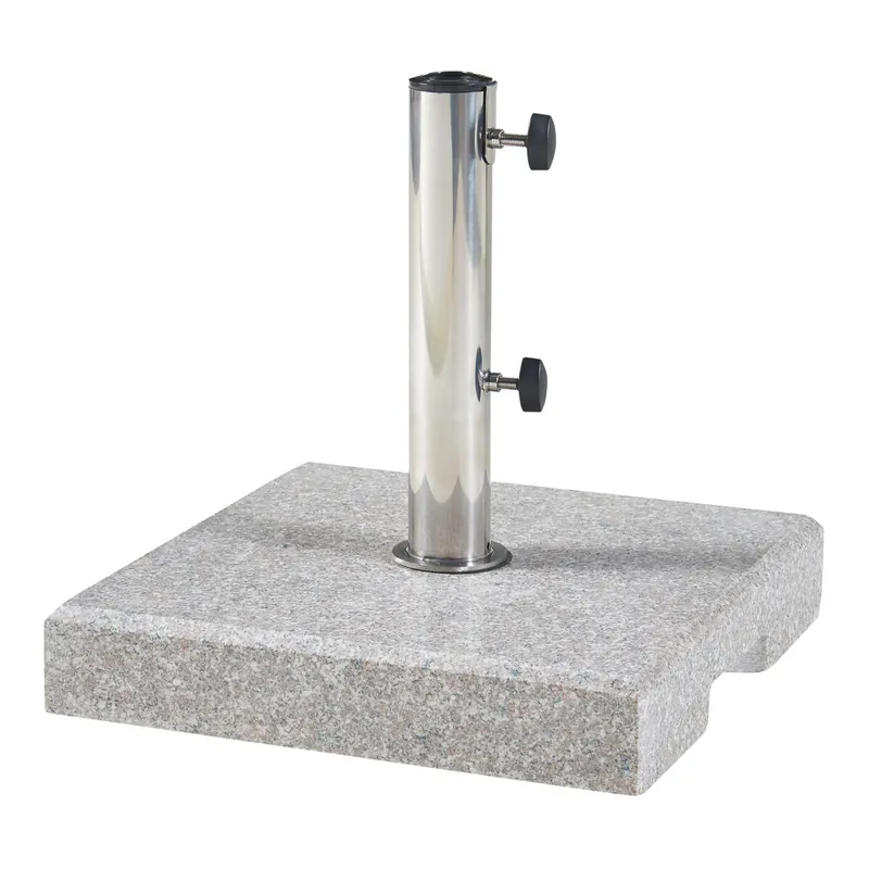 Soporte de sombrilla Bomba rectangular granito 38x38x7cm - Gris [casa.pro]
