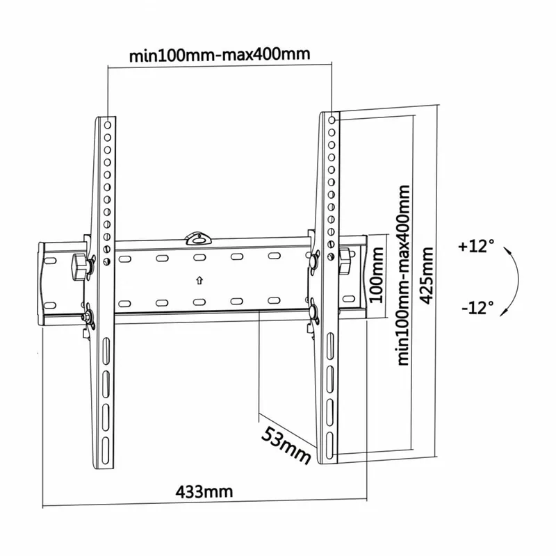 Soporte de TV fijo Aisens WT55T-015 32''-55'' inclinable negro
