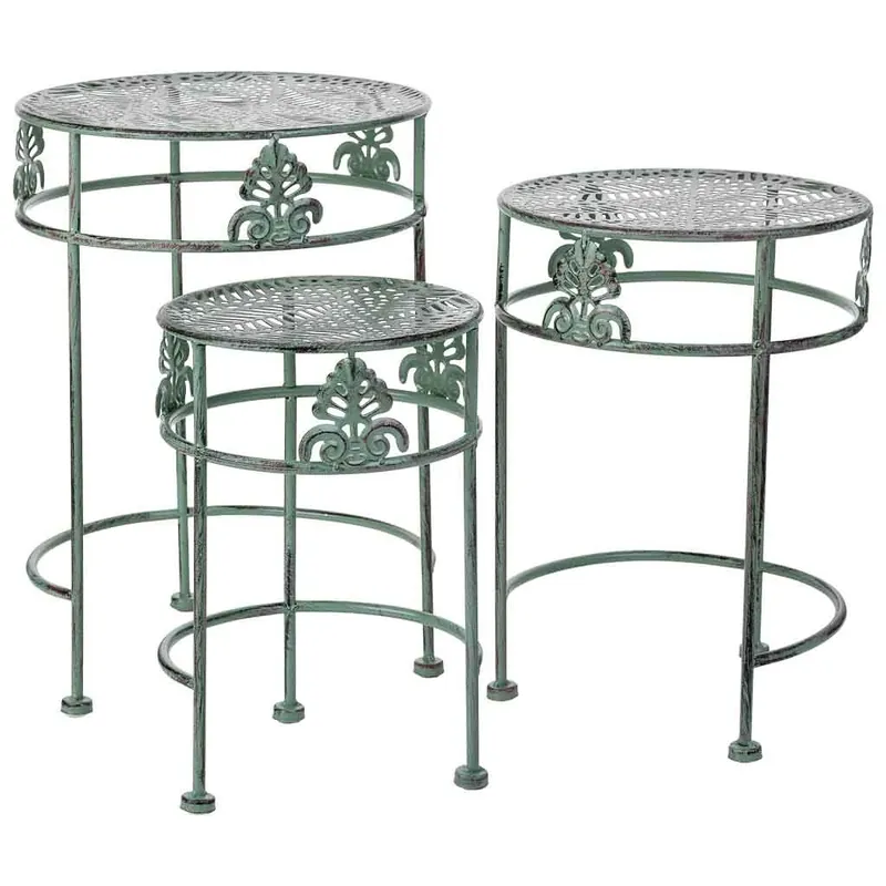Soporte para macetas negro, set de 3 piezas con diseño minimalista para interiores y exteriores. Medidas: 28x28x40 - Jardín