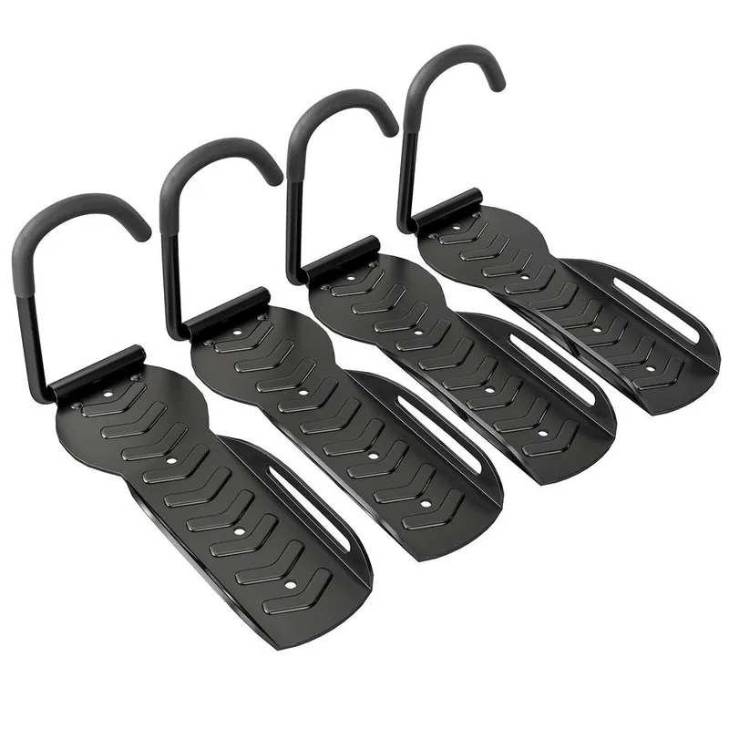 SPORTNOW Soportes de Pared para Bicicletas de 4 Piezas, Gancho para Colgar Bicicleta Plegable hasta 30 kg, Portabicicletas de Almacenamiento Vertical con Tornillos, para Casa, Garaje y Sótano, Negro - Electrónica
