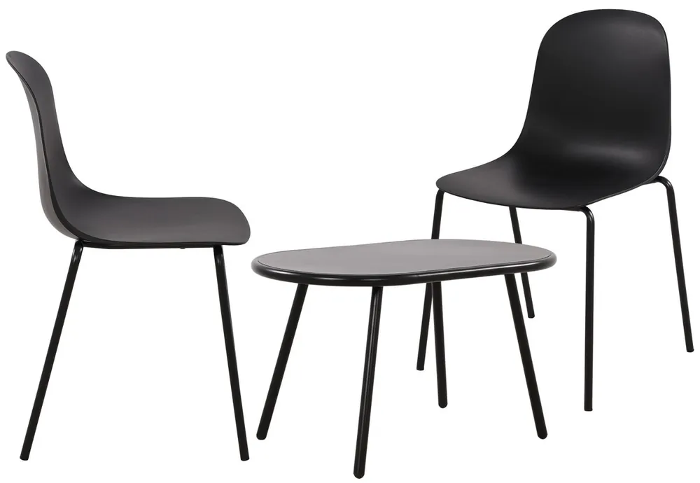 Suite de 2 plazas Veldin Plástico Negro 151X80X85 cm - Jardín