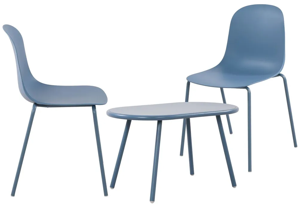 Suite de 2 plazas Veldin Plástico Azul 151X80X85 cm - Jardín