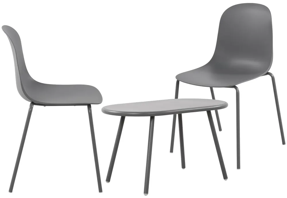 Suite de 2 plazas Veldin Plástico Gris oscuro 151X80X85 cm - Jardín