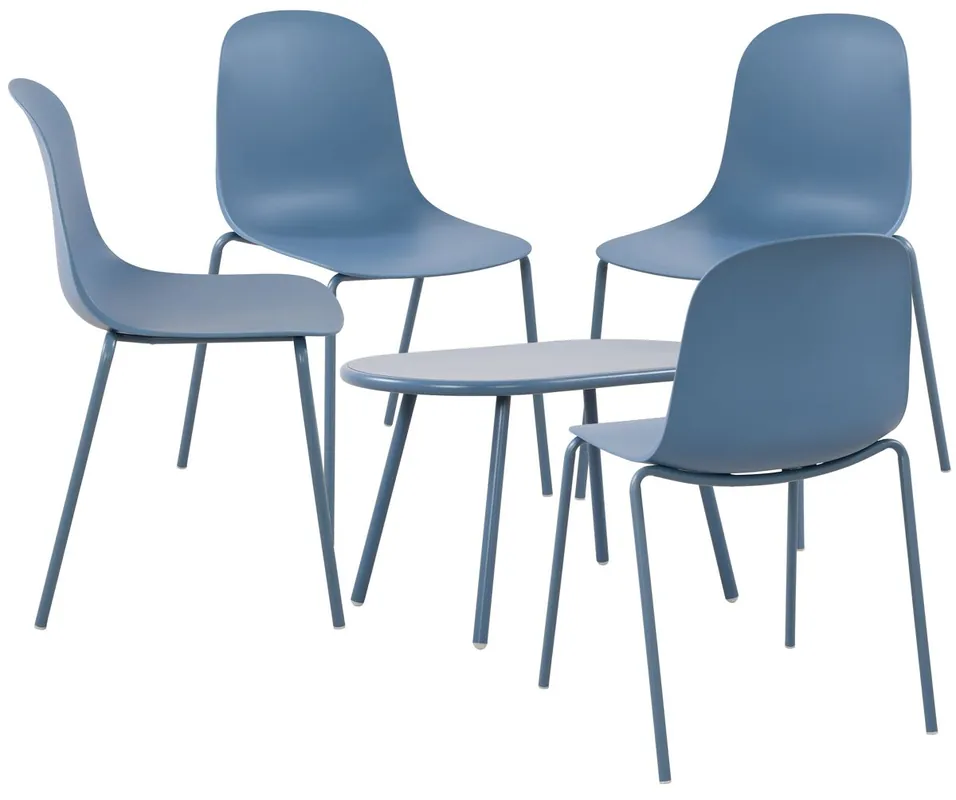 Suite de 4 plazas Veldin Plástico Azul 147X186X85 cm - Jardín