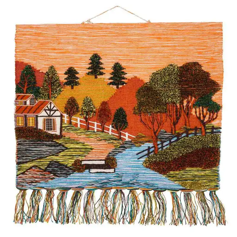 Tapiz de yute tejido decorativo 100x80cm - Decoración