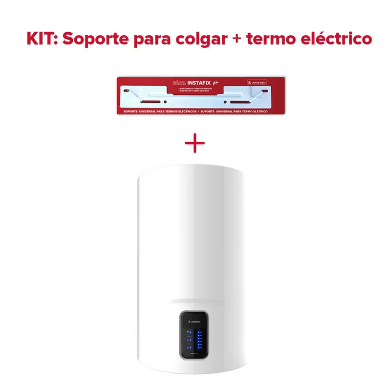 Termo eléctrico, Ariston, Lydos Wifi 100 litros + Soporte de pared Instafix, Clase Energetica B - Electrodomésticos