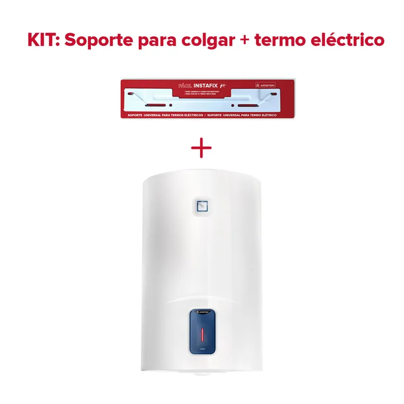 Termo eléctrico, Ariston, Lydos R 100 litros + Soporte de pared Instafix, Vertical - Electrodomésticos