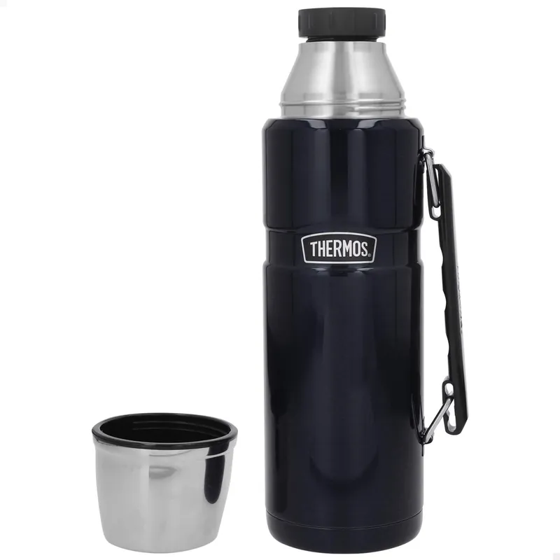 Thermos Botella térmica acero inoxidable 1,2L azul con asa - Cocina