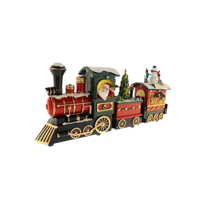 Tren Santa Decorativo navideño con Movimiento, Luces LED y Música - Decoración