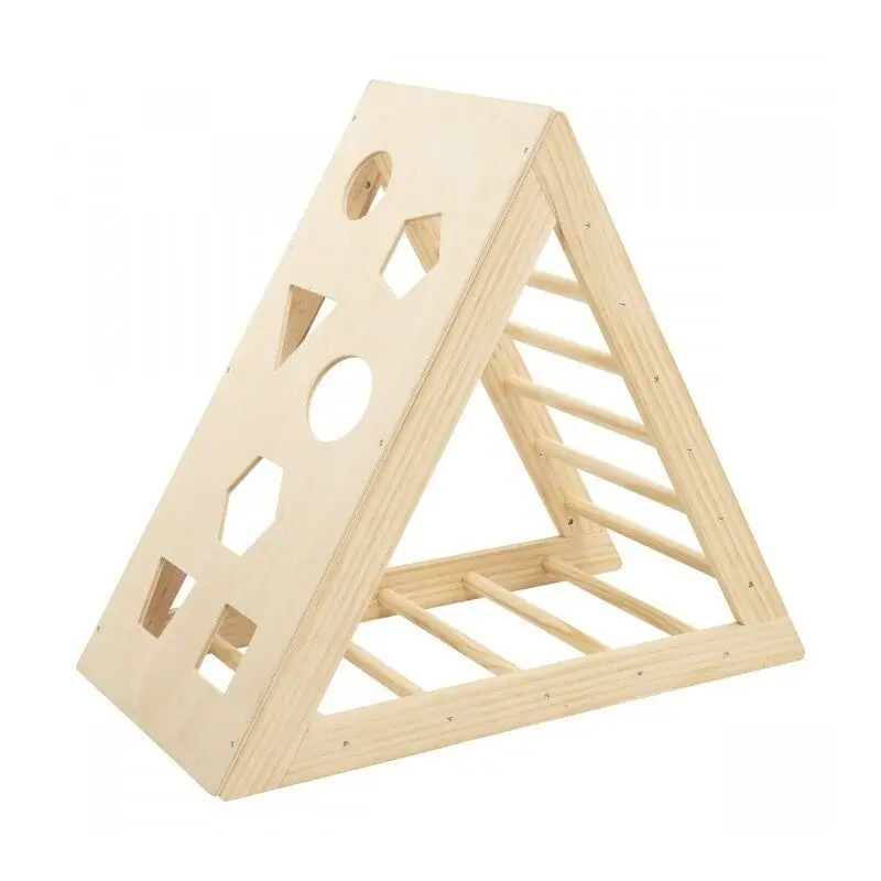 Triángulo de escalada madera marrón 90x78x44 cm - Jardín