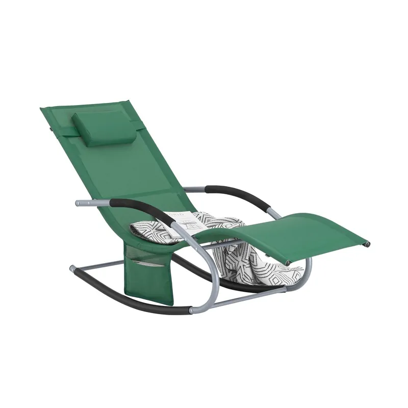 SoBuy Muebles de Jardin Mecedora Silla Tumbona de Exterior OGS28-WD