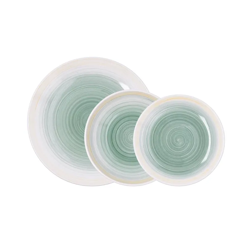 Vajilla Velvet Quid 18 piezas 6 servicios cerámica verde - Cocina