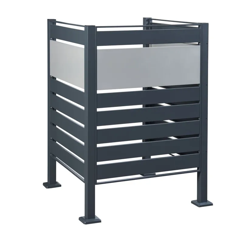 Valla de ocultación Uusikaupunki acero 120x91x91cm - Antracita/Plata [en.casa]