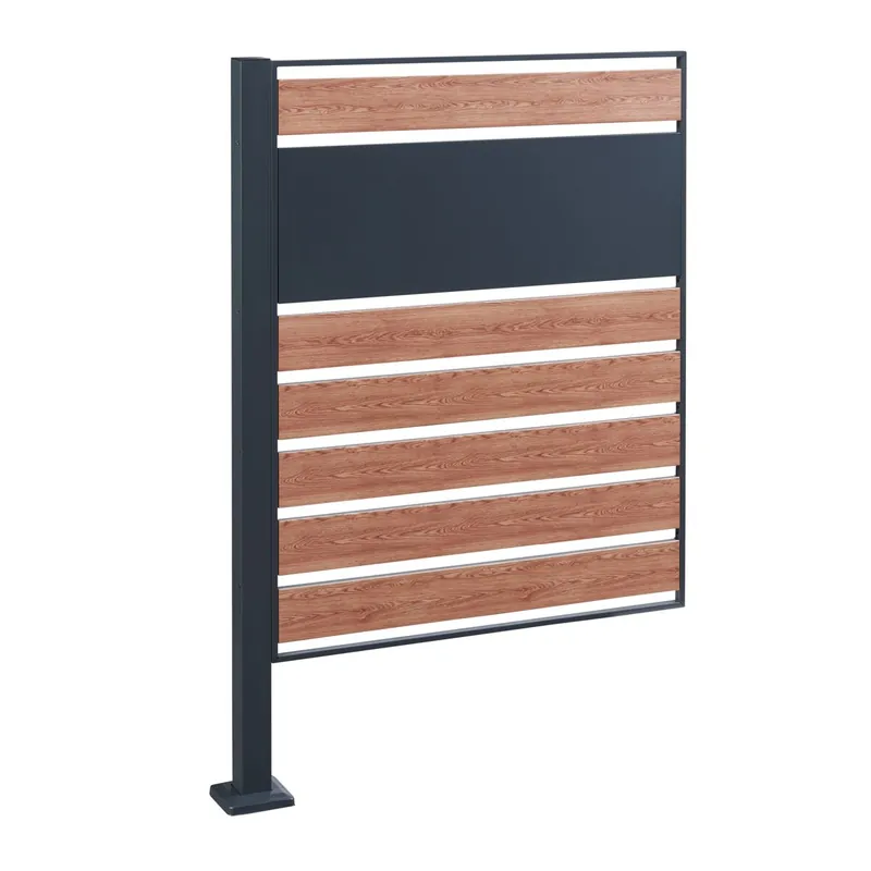 Valla de ocultación Uusikaupunki acero 120x83x11cm - Antracita/Madera [en.casa]