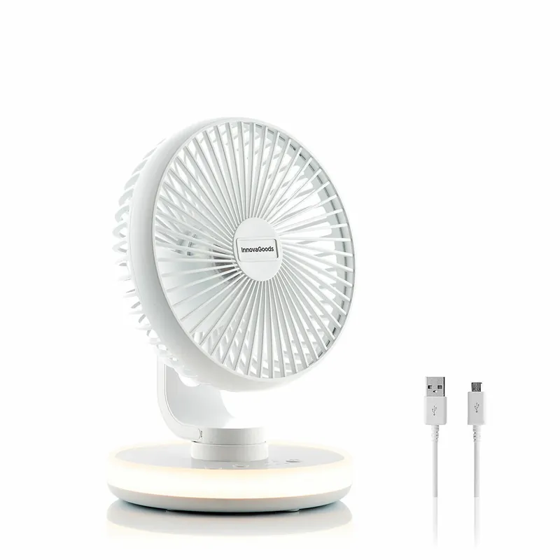 Ventilador de Escritorio Recargable con LED FanLed InnovaGoods Ø6,6'' 4000 mAh - Electrodomésticos