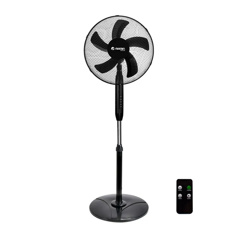 Ventilador de Pie con Mando 16" 40cm 40W 3 Velocidades AirMax Negro Raydan Home - Electrodomésticos
