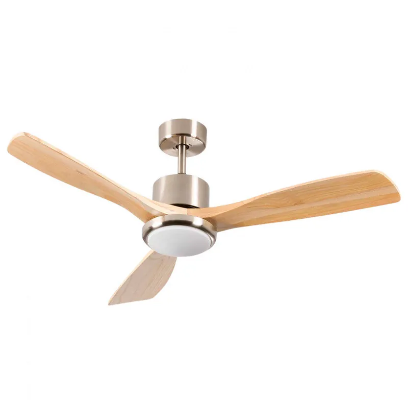 Ventilador de Techo con Luz 3 Aspas 56W 6 Velocidades Alaska Madera Natural Dayron - Electrodomésticos