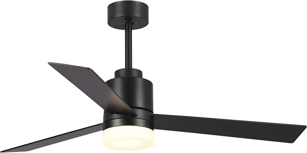 Blaupunkt - Ventilador de Techo con luz LED | 52 Pulgadas| 65 Watios | Función Invierno | 3 Aspas | Lámpara led 18 w de techo con ventilador | Mando a distancia | Black Edition |